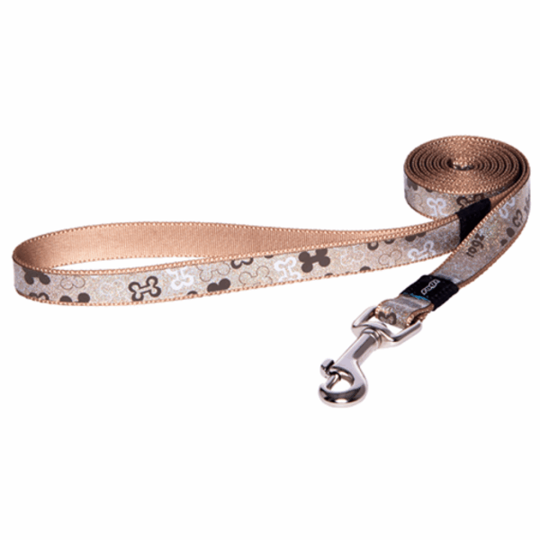 Rogz – trendy fixed lead brown bones – повод тренди за малки породи, шоколадови кокалчета