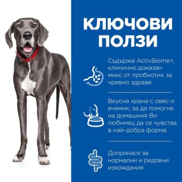 Hill`s Мисия Приятел Завинаги - Hills – Science Plan Adult Perfect Digestion Large Breed – Суха храна за отлично храносмилане за кучета над 1г. от едрите породи над 25кг -14кг