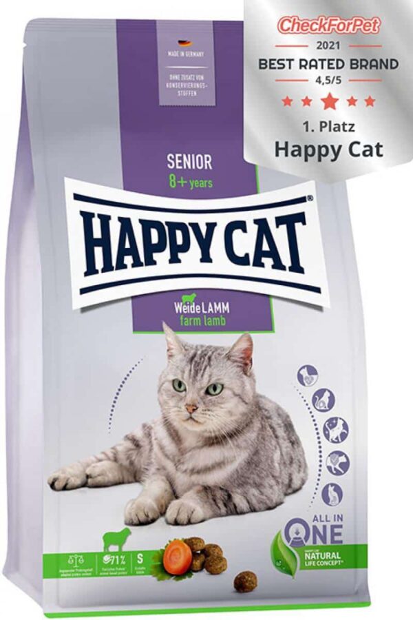 Котки - happy cat – senior weide lamb – суха храна за възрастни котки с агнешко месо