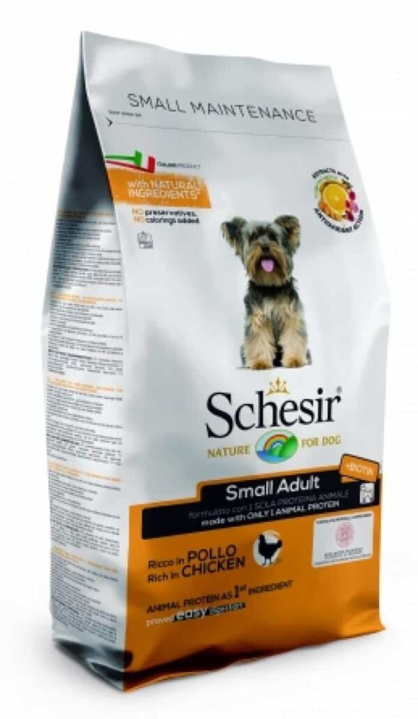 Schesir – adult small – суха храна за малки породи кучета, с пиле