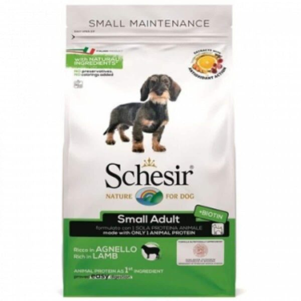 Schesir – adult small – суха храна за малки породи кучета, с агнешко