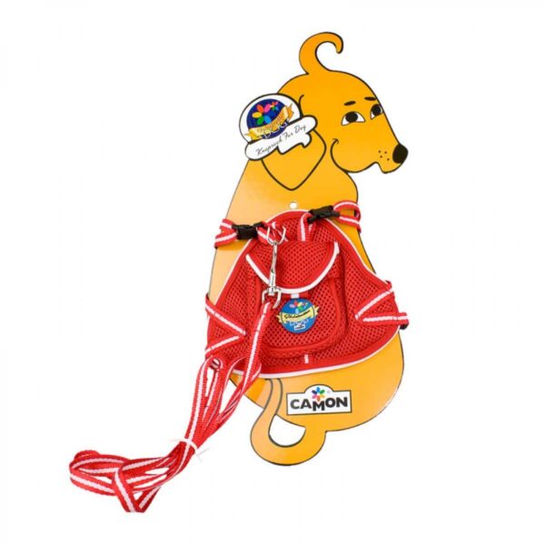 Camon – backpack harness with leash – нагръдник с раничка, за кучета с обиколка на гърдите до 40 см. / синя, червена /