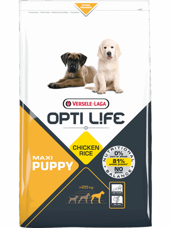 Versele laga  – opti life puppy maxi – балансирана храна с пиле за едри породи кученца