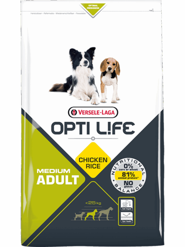 Versele Laga – Opti Life Adult Medium – Балансирана храна с пиле за средни породи кучета