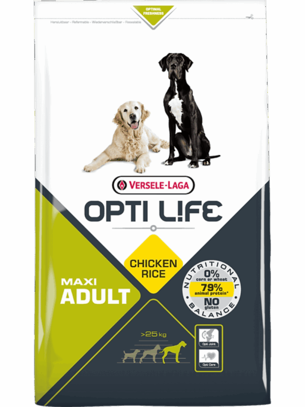 Versele laga  – opti life adult maxi – балансирана храна с пиле за едри породи кучета