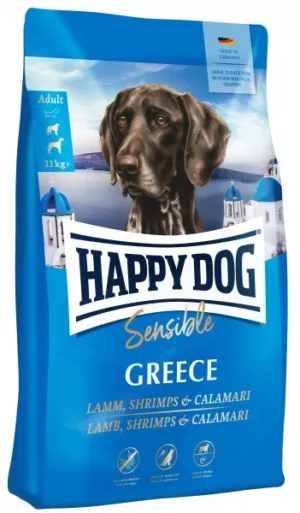 Happy dog sensible greece – суха храна за кучета с агнешко, скариди и калмари