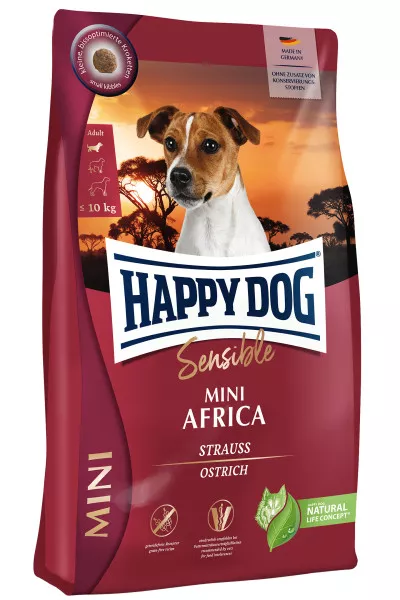 Happy dog supreme mini africa - храна за кучета от малки породи над 1г с месо от щраус
