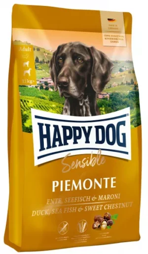 Happy dog sensible piemont – суха храна за кучета с патешко, морска риба и благороден кестен