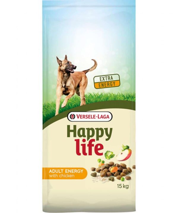 Versele Laga – Happy Life Adult Energy – храна с пиле за активни зрели кучета