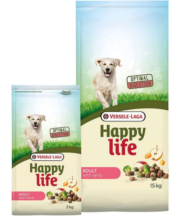 Versele laga – happy life adult lamb – храна за израснали кучета с агнешко