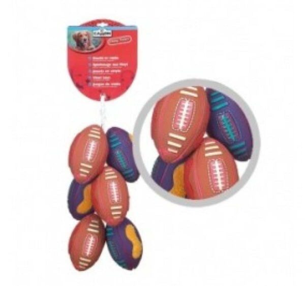 Camon – rugby balls on a plait – мека топка за големи породи 19 cм. / кафява, синя /