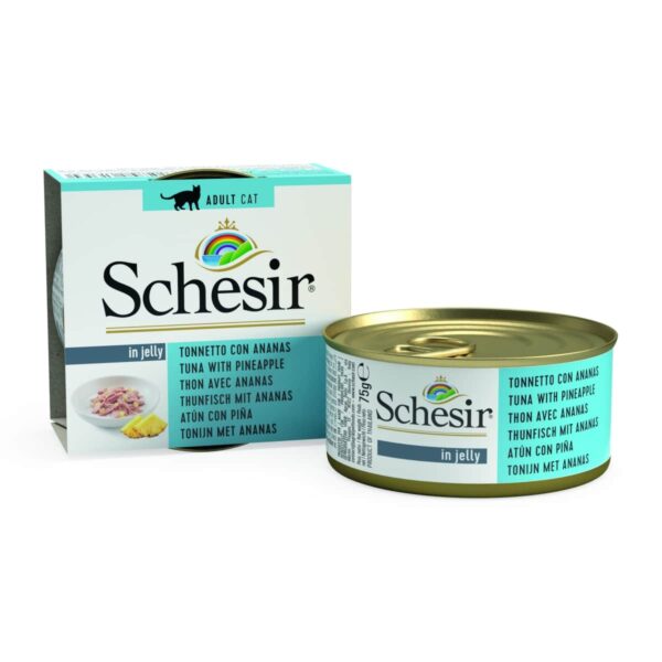Schesir – nature fruit tuna with pineaple – консерва за котка с риба тон и ананас 75 гр.