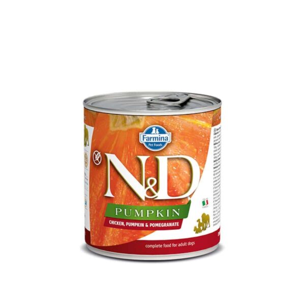 N&d – chicken & pumpkin & pomegrante – с пилешко месо, тиква и нар 285 гр.