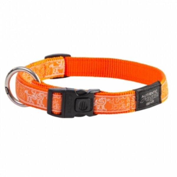Rogz – orange doodle – нашийник за куче, различни размери, s,m,l,xl