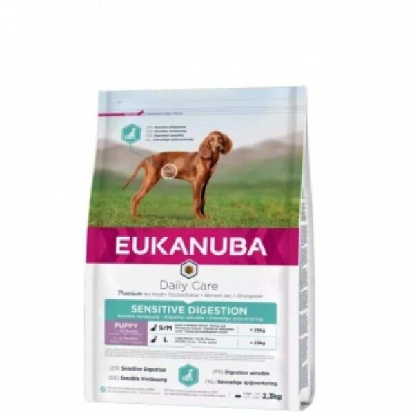 Eukanuba – daily care puppy sensitive digestion – суха храна за подрастващи кученца 2-12 месеца от всички породи с чувствителен стомах