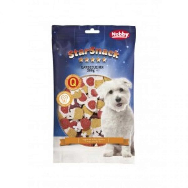 Nobby – starsnack barbecue mix – деликатесно лакомство с пилешко, дивеч и агнешко 200 гр.