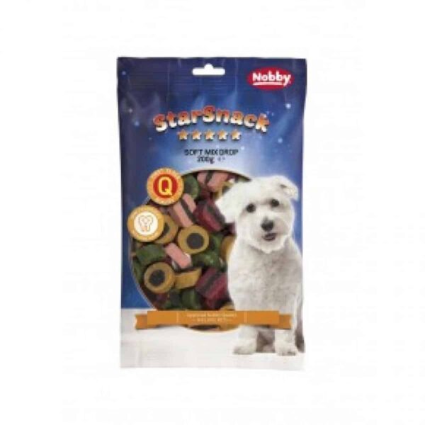 Nobby – starsnack soft mix – деликатесно лакомство с говеждо, пилешко, дивеч, шкембе 200 гр.