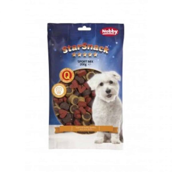Nobby – starsnack sport mix – деликатесно лакомство с пилешко, агнешко и дивеч 200 гр.