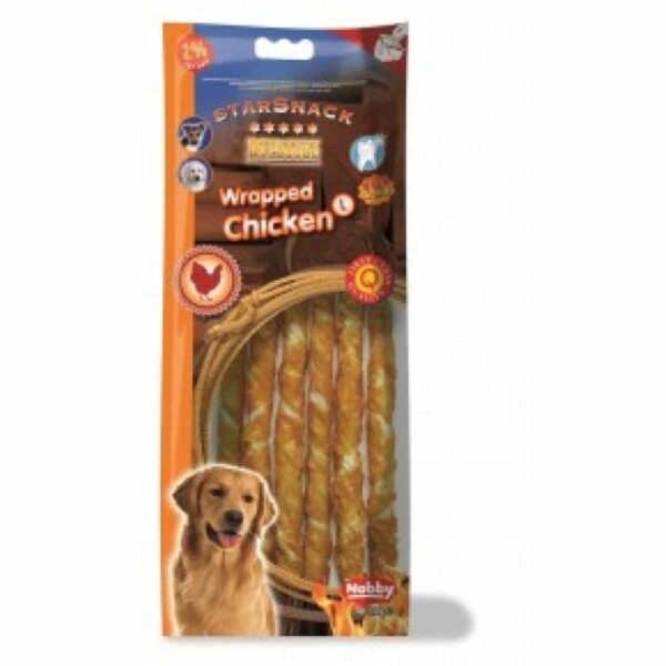 Nobby – starsnack wrapped chicken – деликатесно лакомство със сушено пилешко и телешко месо 144 грама