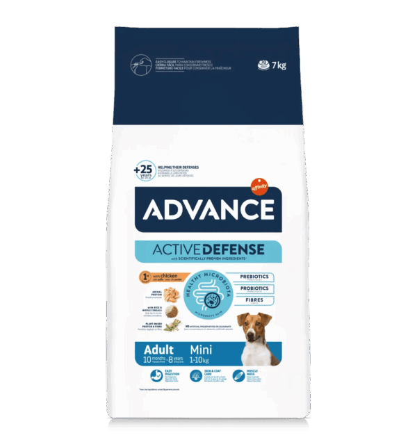Advance – mini adult – суха храна за кучета над 10 месеца, малки породи до 10 кг.
