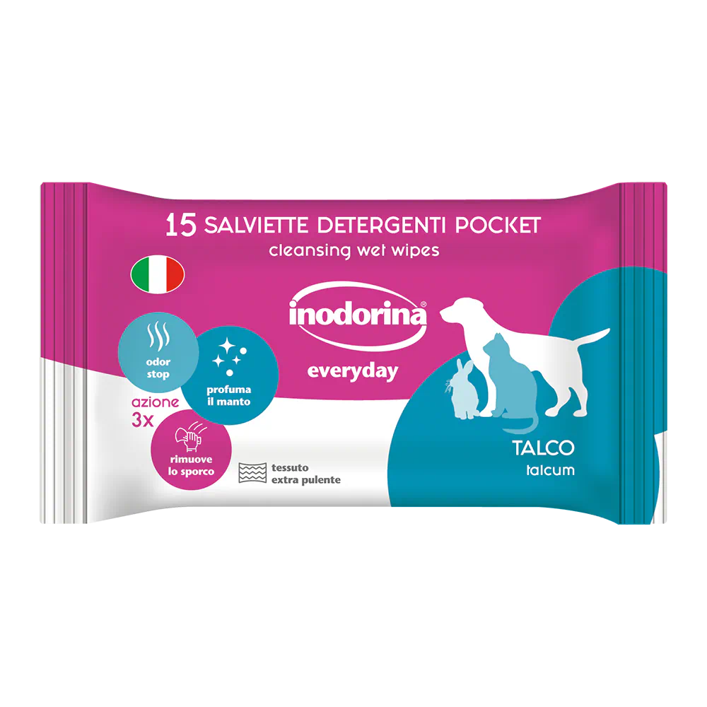 Inodorina refresh - мокри кърпички с талк 15бр