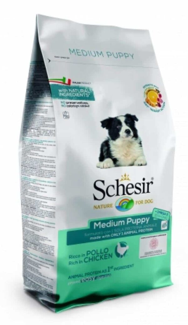 Schesir – puppy medium – суха храна за кученца, с пиле