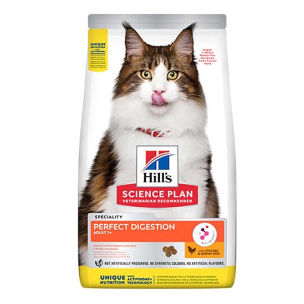 Hill`s мисия приятел завинаги - hills science plan adult perfect digestion – суха храна за котки с пилешко за отлично храносмилане над 1 година