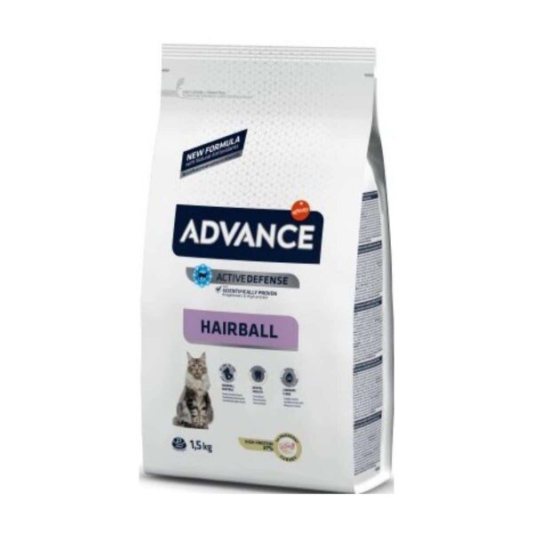 Advance – hairball – за котки от 1 до 7 години отглеждани в затворени помещения 1. 5 кг.