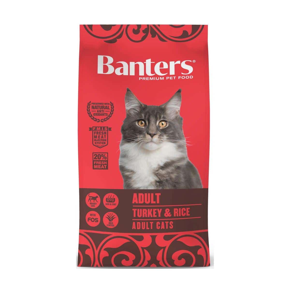 Banters – adult turkey rice – пълноценна храна с пуешко месо, за котки над 12 месечна възраст