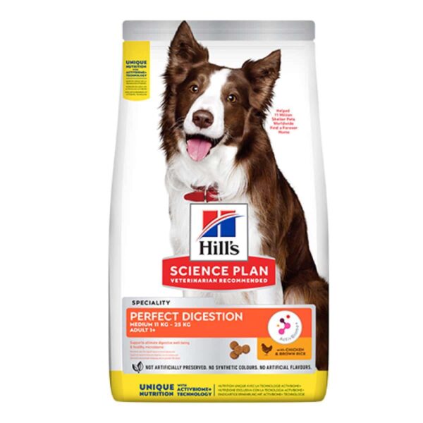 Hill`s мисия приятел завинаги - hills – science plan adult perfect digestion medium – суха храна за кучета за отлично храносмилане над 1г. От средните породи 11-25кг