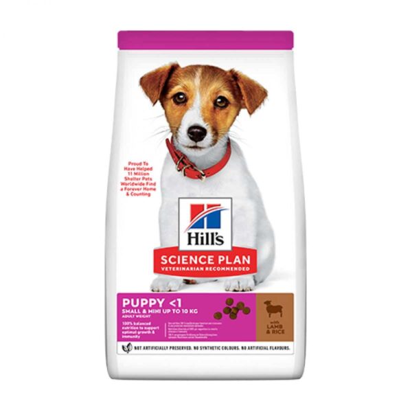 Hill`s мисия приятел завинаги - hills science plan small and mini puppy – суха храна за кучета подстващи от малки породи с агнешко и ориз
