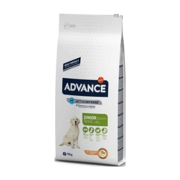 Advance – maxi junior – за кучета от 12 до 24 месеца, големи породи над 30 кг. В зряла възраст 15 кг.