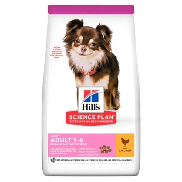 Hill`s мисия приятел завинаги - hills – science plan adult small mini light chicken – суха храна за дребни и мини породи израстнали кучета с наднормено тегло – пилешко