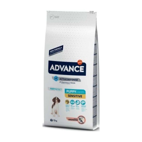 Advance – puppy sensitive solomon & rice – суха храна за кученца със сьомга и ориз на възраст от 2 до 12 месеца и за бременни или кърмещи, при алергии
