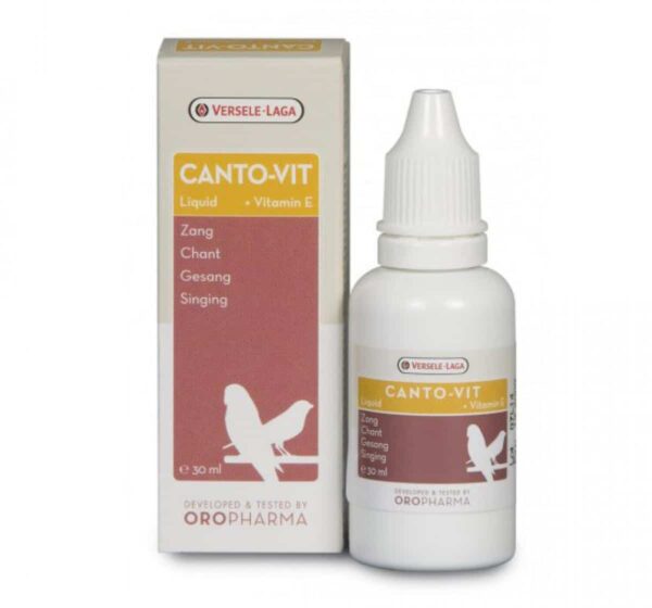 Versele laga - versele laga  – canto-vit liquid – комплекс от витамини аминокиселини, обогатени с вит. Е за добри певчески данни и плодовитост за канари и финки, течен