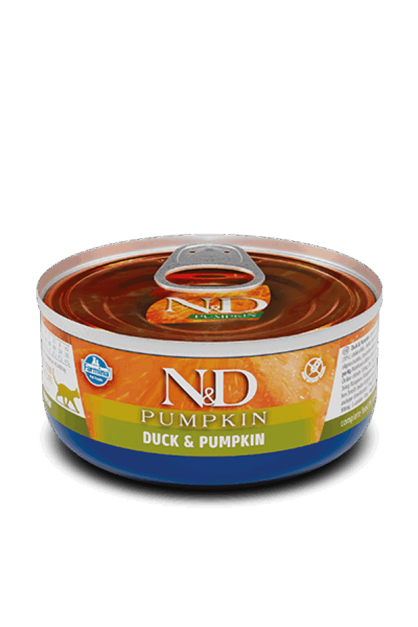 Консерви за котка - n&d cat duck & pumpkin can – консерва за котка с патица и тиква 70гр