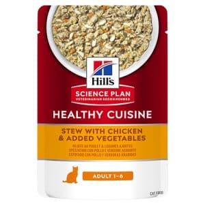 Hills – Science Plan Adult Cat Healthy Cuisine Stew with Chicken & Vegetables – пауч за котки задушено със зеленчуци и пилешко 12х80гр
