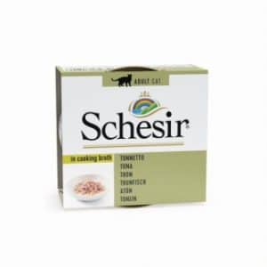 Консерви за котка - schesir broth tuna – консерва за котка с риба тон в бульон 70гр