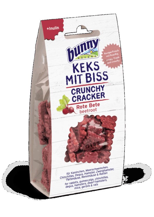 Bunny – crunchy cracker beetroot – хрупкави бисквити за гризачи с червено цвекло 50 гр