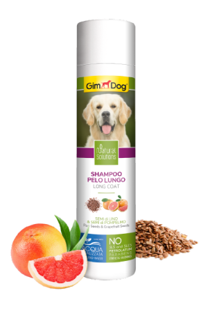 Gimborn – gimdog natural solutions – шампоан за дългокосмести кучета със семена от лен и грейпфрут 250 мл