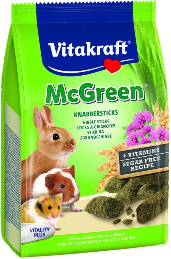 Vitakraft - vitakraft – mcgreen – лакомство за гризачи гризини с люцерна и витамини 50 гр