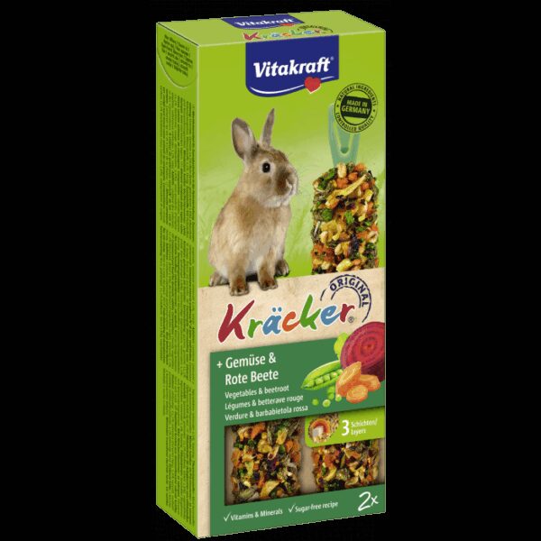 Vitakraft - vitakraft – kräcker – лакомство за заек крекер със зеленчуци и червено цвекло 2 бр