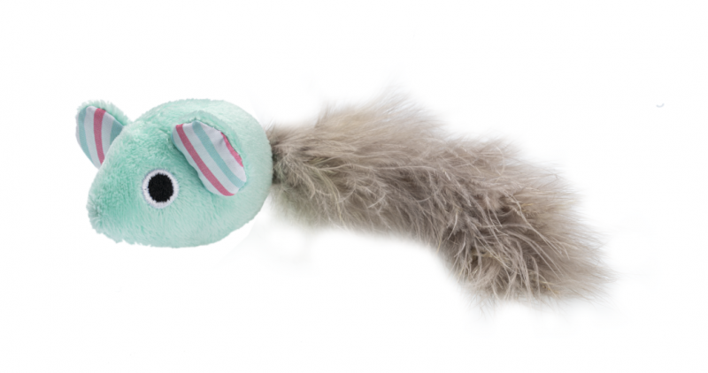 Gimborn - gimcat dream tail - играчка за котка плюшена мишка с опашка от пера светло син цвят