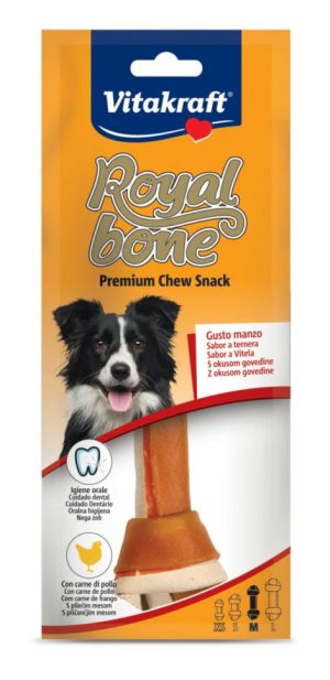 Vitakraft - vitakraft – royal bone – лакомство за кучета от средни породи кокал за дъвчене с вкус говеждо – 1 бр