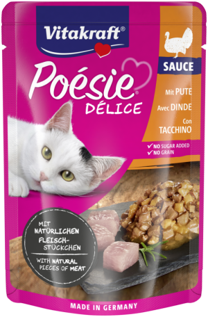 Vitakraft - vitakraft – poesie delice – пауч за котка с пуйка истински парченца месо в сос 85 гр