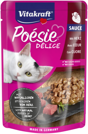 Vitakraft - vitakraft – poesie pouch – пауч за котки вкусен сос с истински парченца от сърца 85 гр