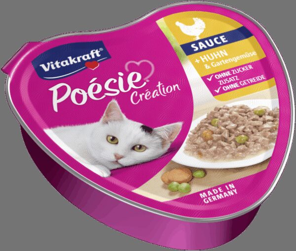 Vitakraft – poesie – консерва за котка хапки в сос пиле с градински зеленчуцо “сърце” 85 гр