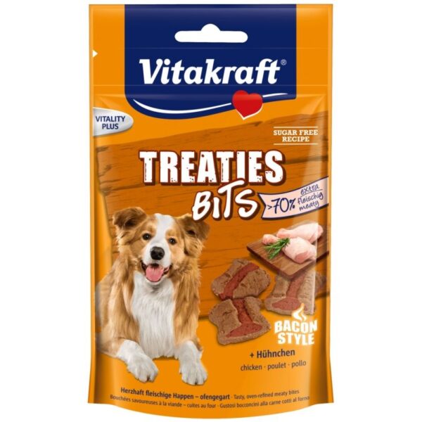 Наградки - vitakraft – treaties bits – лакомство за куче сочни хапки с пиле  над 70% месо