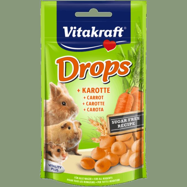 Vitakraft - vitakraft – drops karotte – лакомство за гризачи бонбони с моркови 85 гр