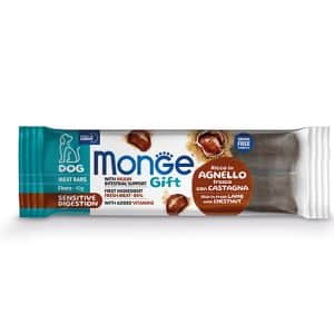Monge - monge – gift meat bars sensitive digestion – лакомства за кучета с чувствителна храносмилателна система барчета с агнешко, кестени и инулин, без зърнени култури 40 гр